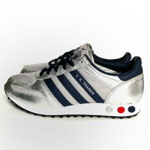 BNWOT Adidas LA Trainer metallic silver